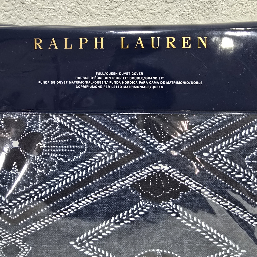 Ralph Lauren Navy and White Duvet Cover